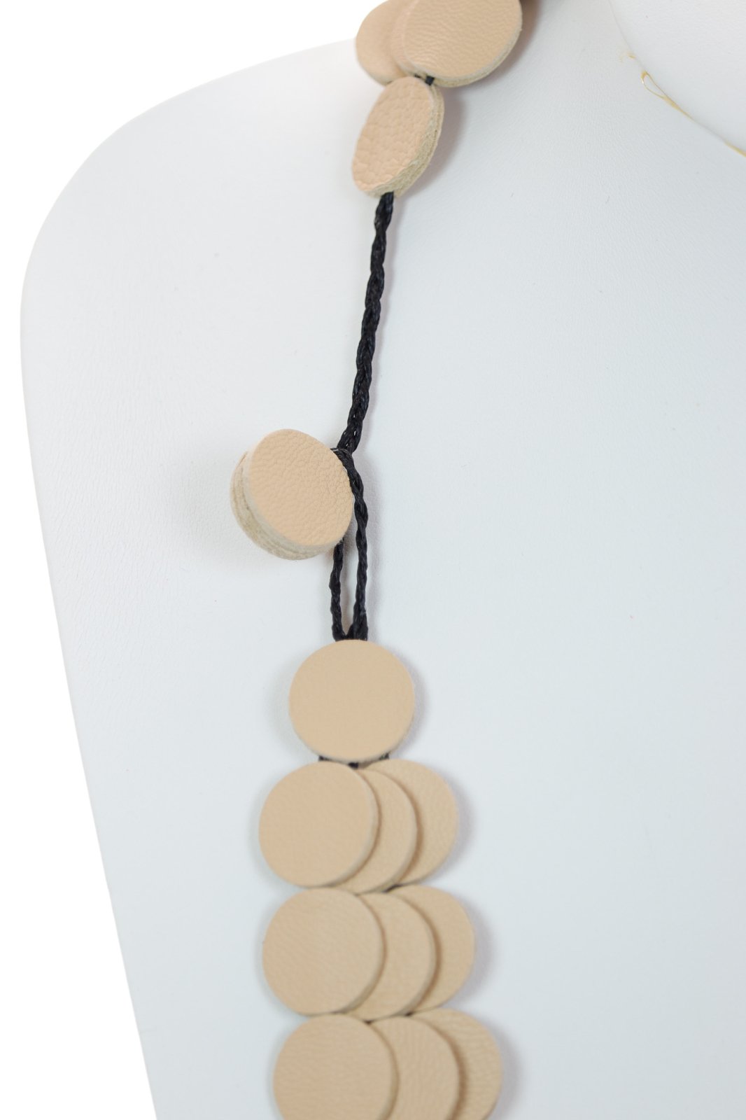 Colier cercuri - Bej + Roz