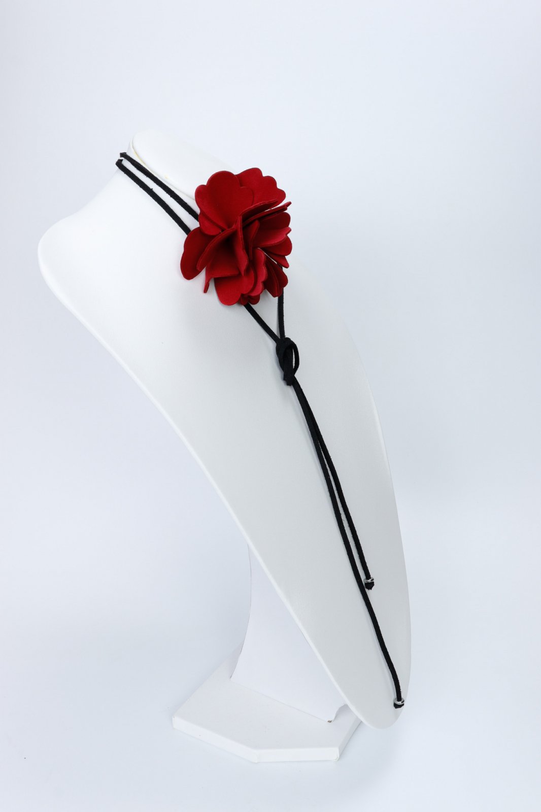 Colier choker floare - Rosu