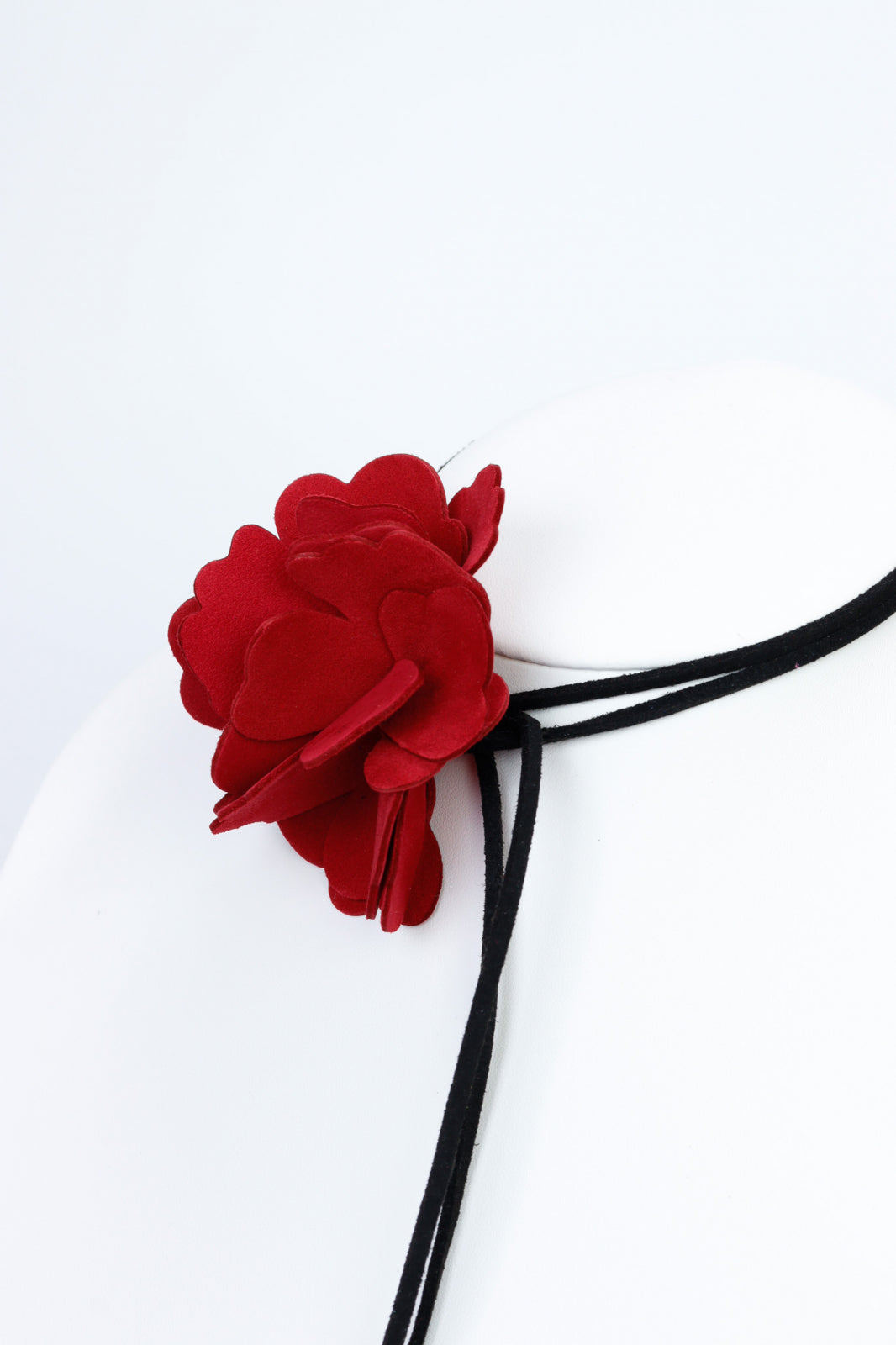 Colier choker floare - Rosu