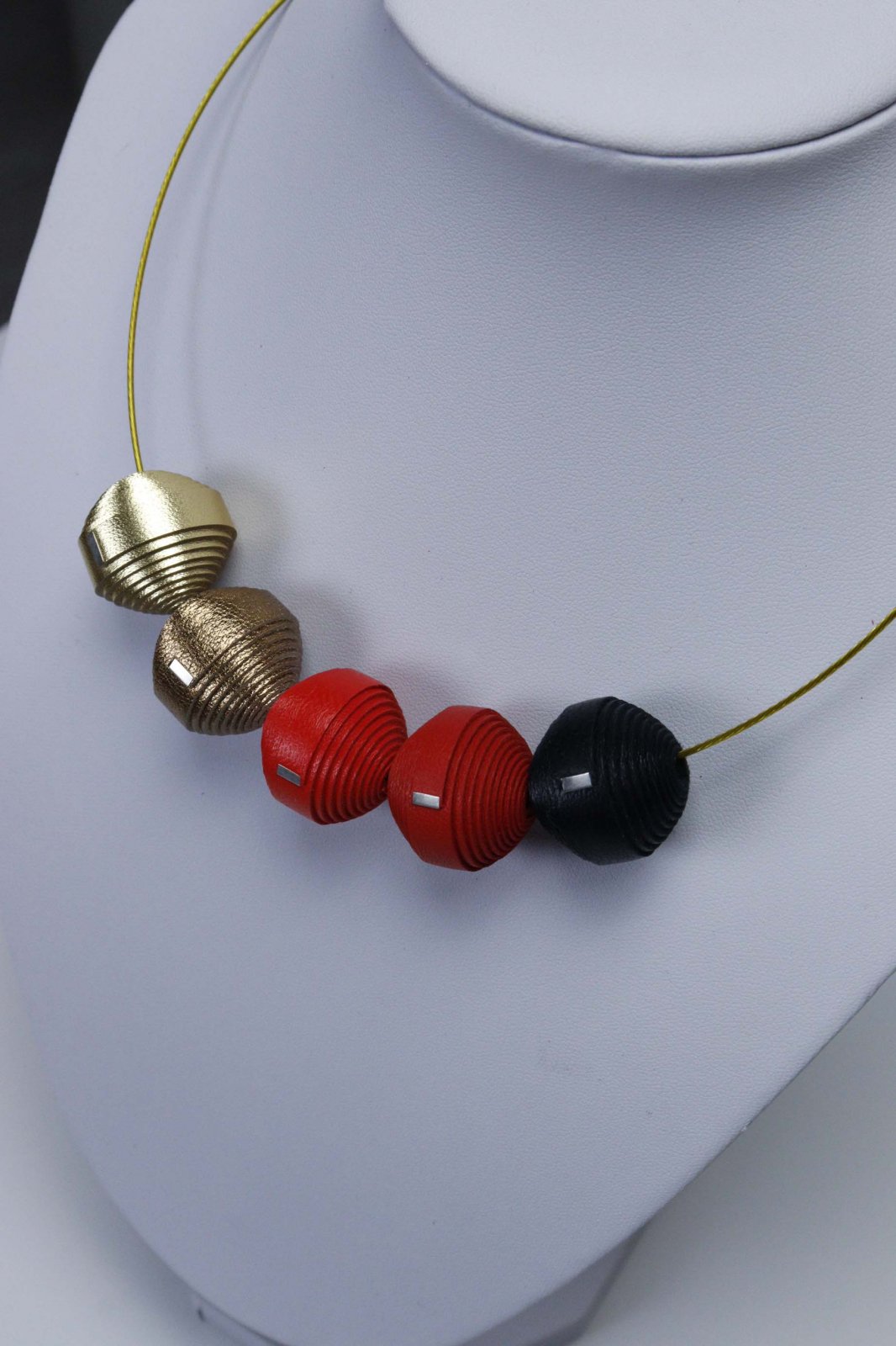 Leatherbonbon Necklace and Earrings Set