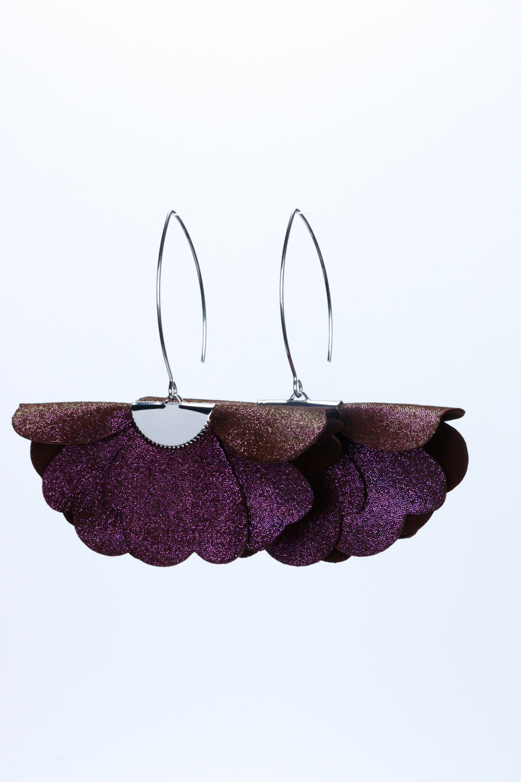 Set Colier chocker si Cercei - Maro cu sclipici mov