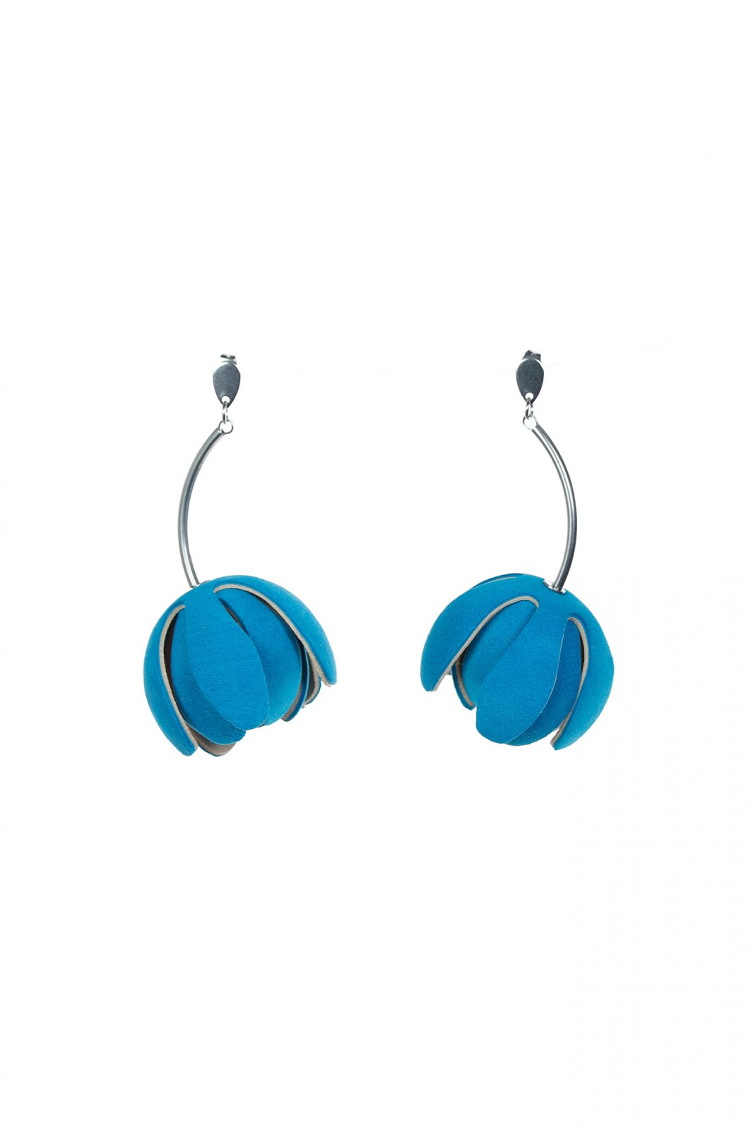 Set floral Colier si Cercei reglabil - Turcoaz + Bej