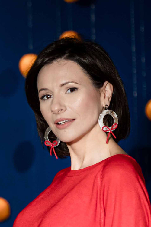 Cercei Coronita cu funda - Handmade - HAIArt România - Vedere principală