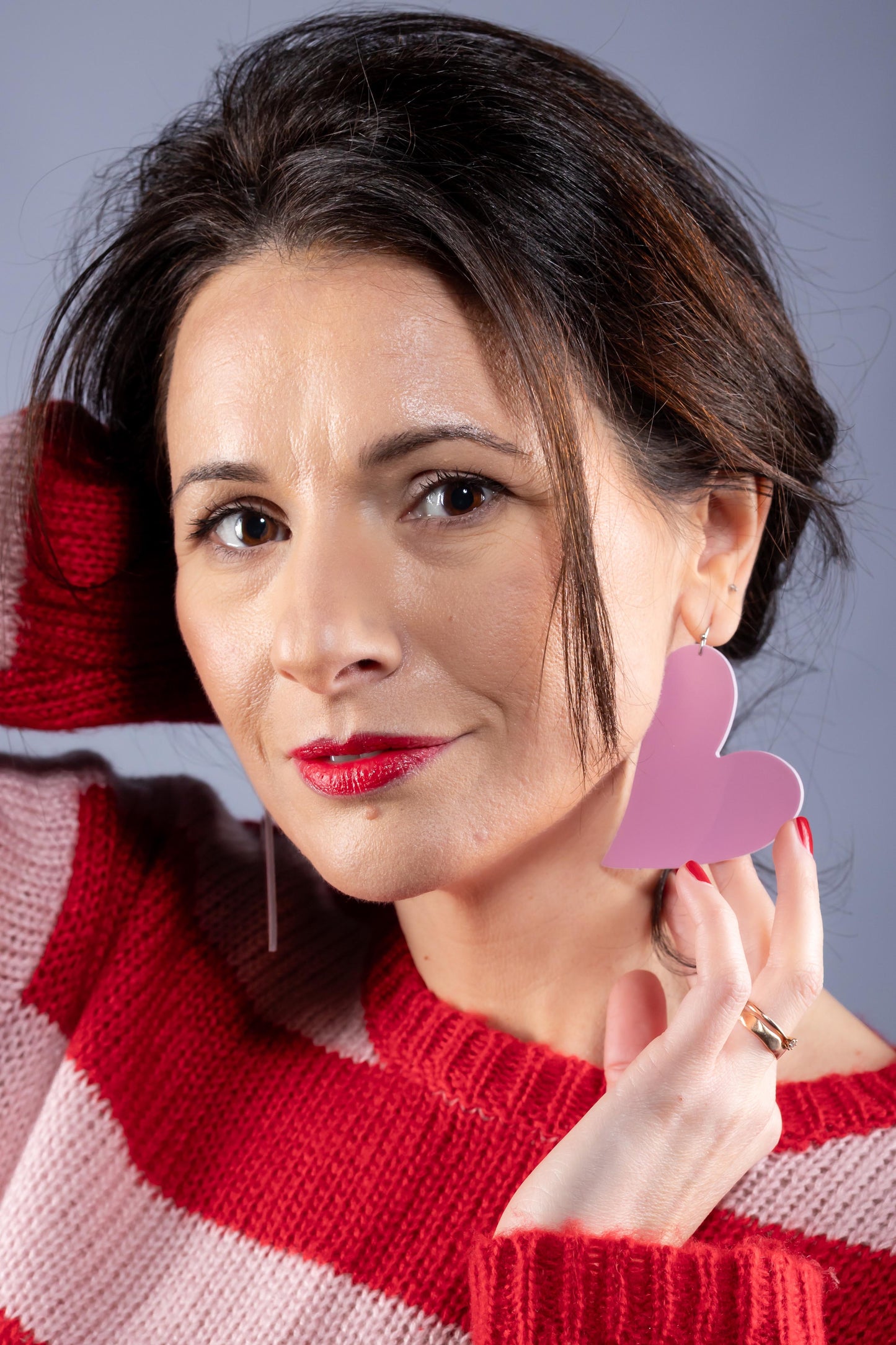 Cercei inima - Roz lacuit