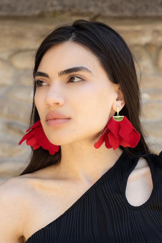 Cercei Peplum - Jungle Red