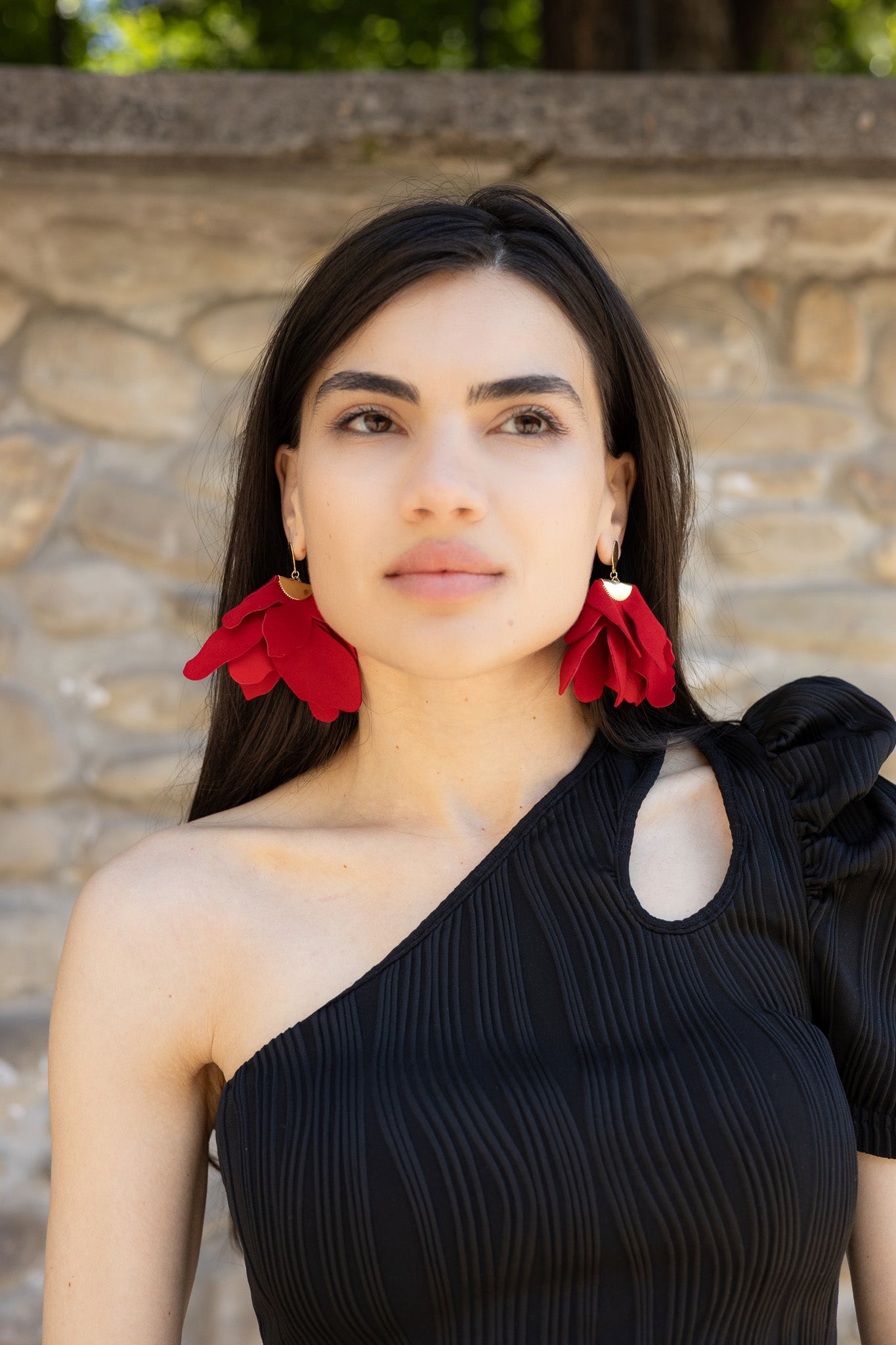 Cercei Peplum - Jungle Red