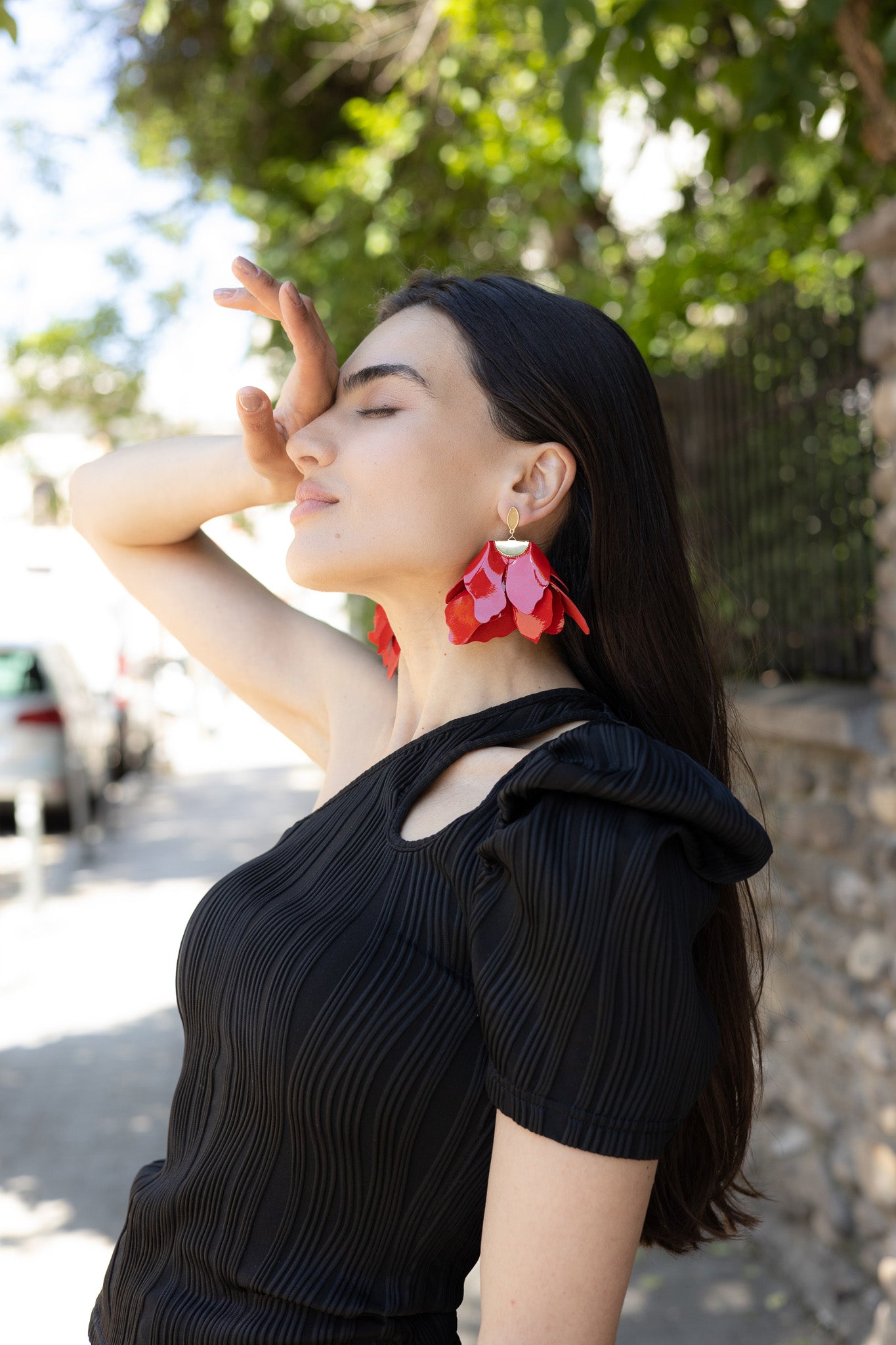 Cercei Peplum - Patent Red