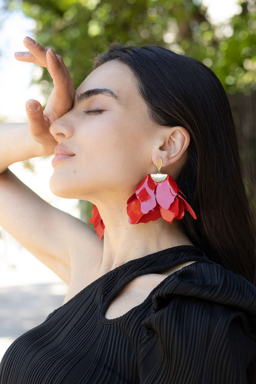 Cercei Peplum - Patent Red