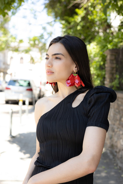 Cercei Peplum - Patent Red
