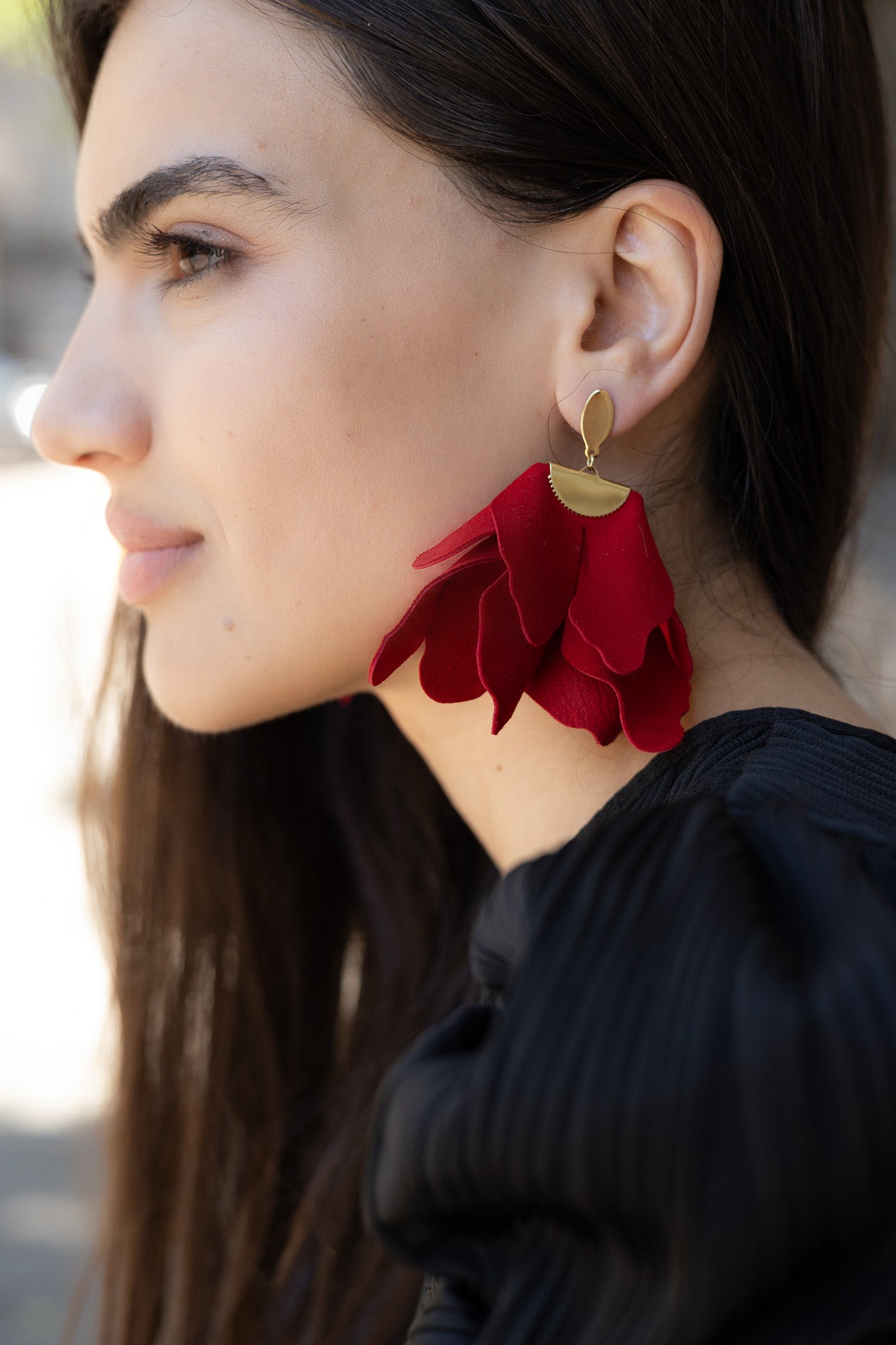 Cercei Peplum - Jungle Red