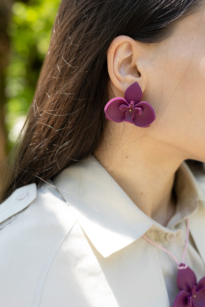Set Colier + Cercei Orhidee - Royal Magenta
