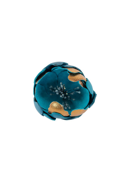 Brosa Bujor - Rich Teal with Gold