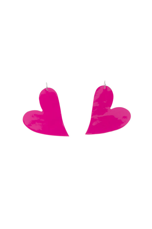 Cercei inima - Fuchsia lacuit
