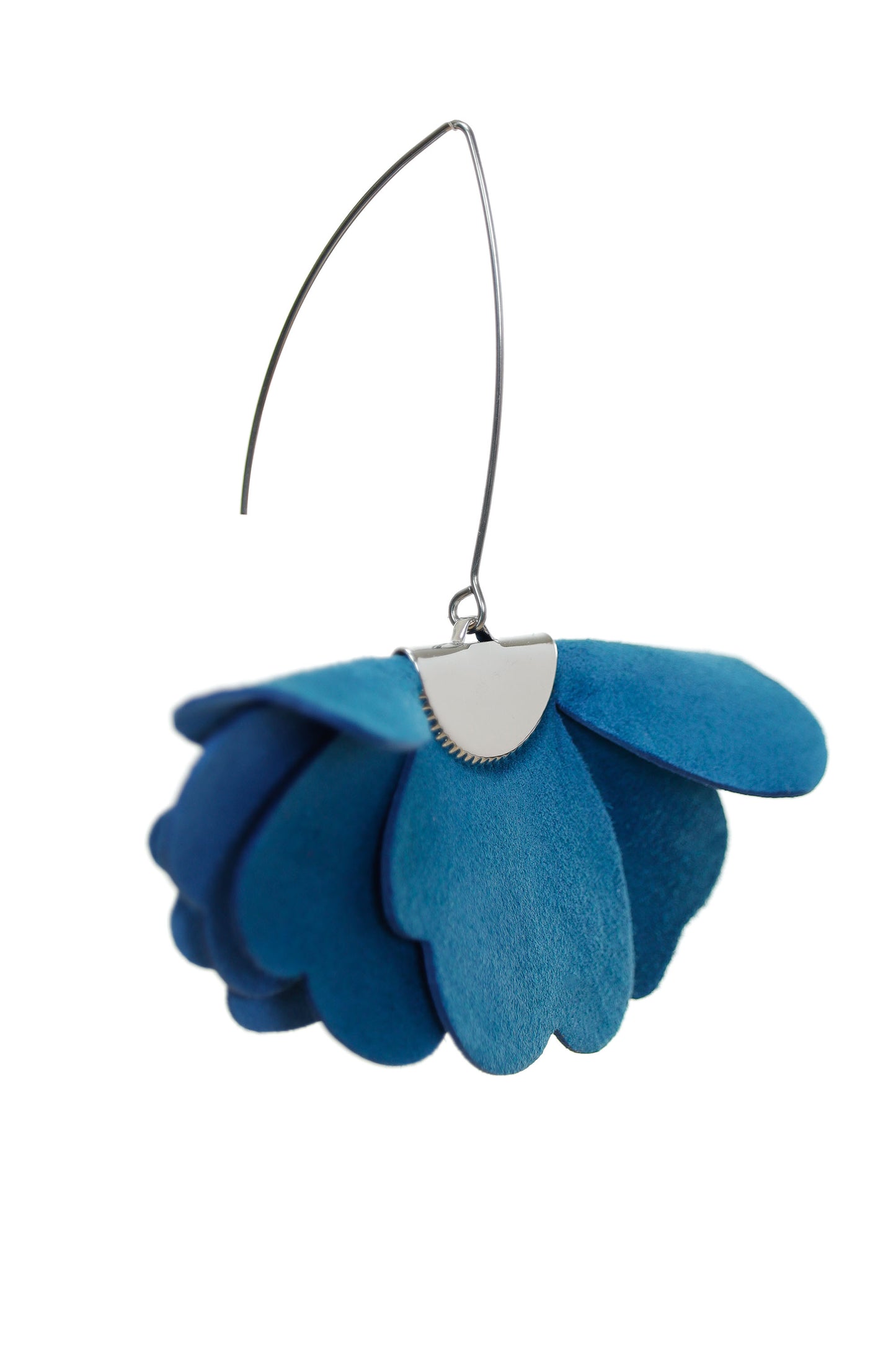 Cercei Floare Mica - Albastru Denim