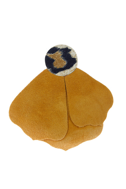 Cercei Aripi - Galben mustar + Animal print