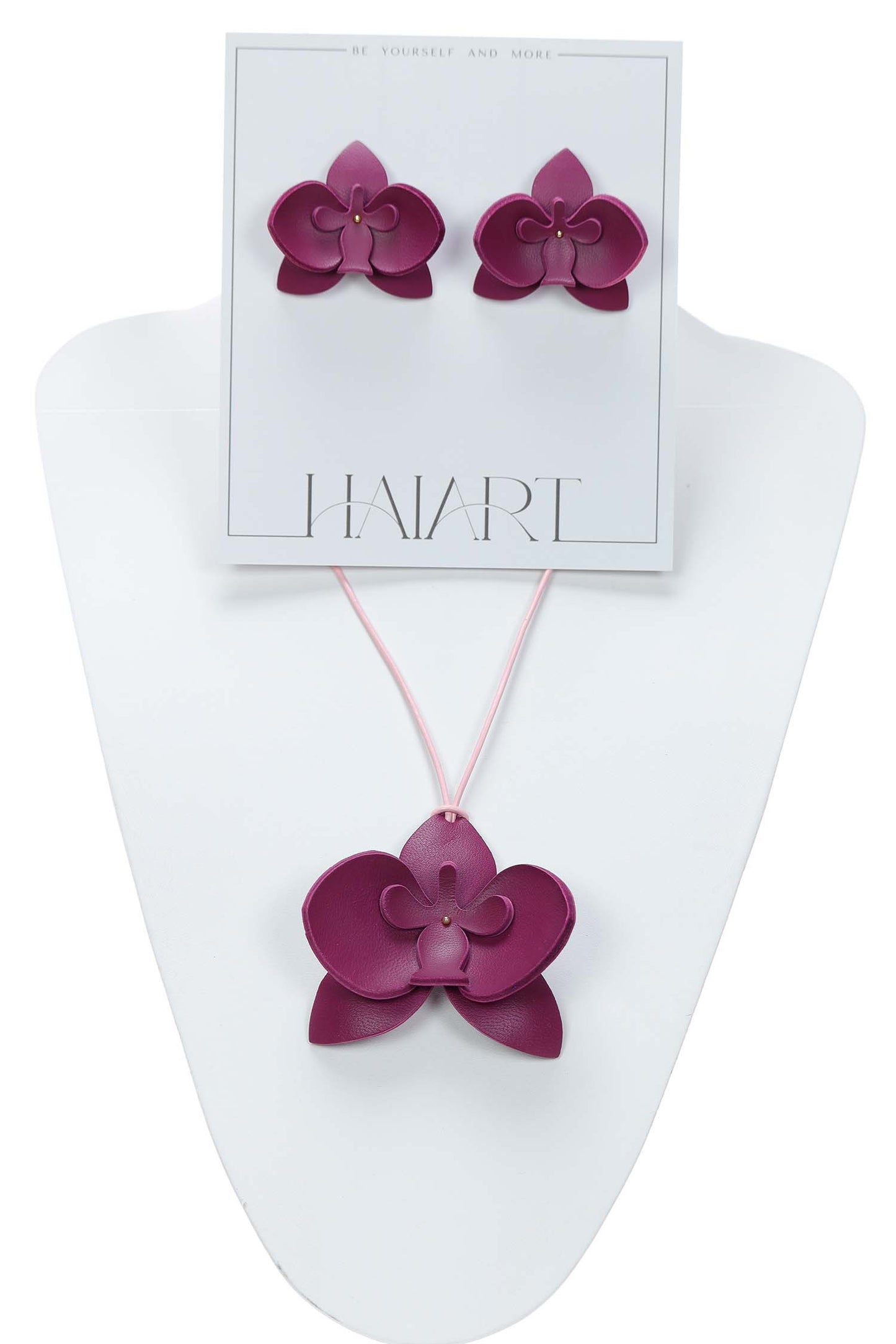 Set Colier + Cercei Orhidee - Royal Magenta