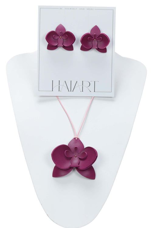 Set Colier + Cercei Orhidee - Royal Magenta