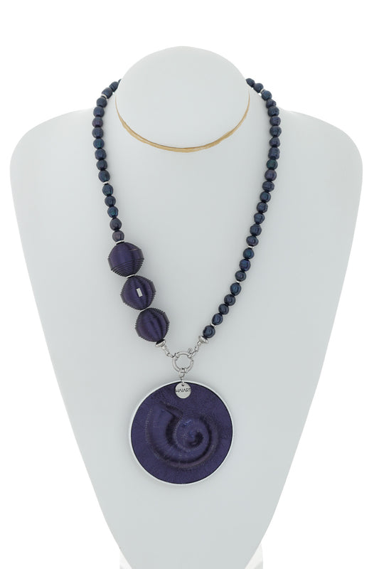 Colier unicat Marine - Violet metalizat