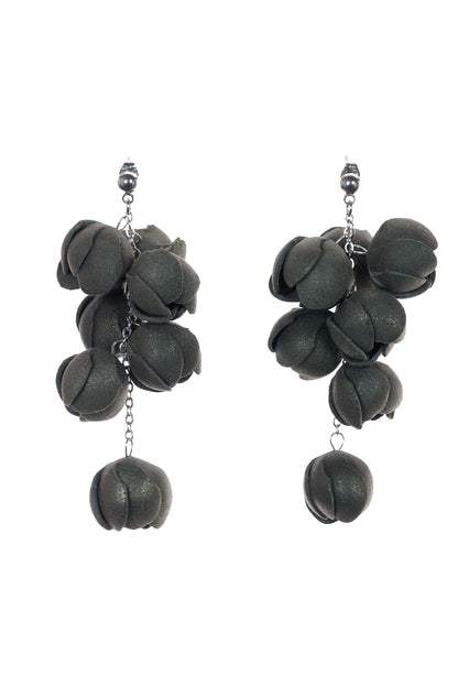 Cercei Ecouri Florale mini - Antracit