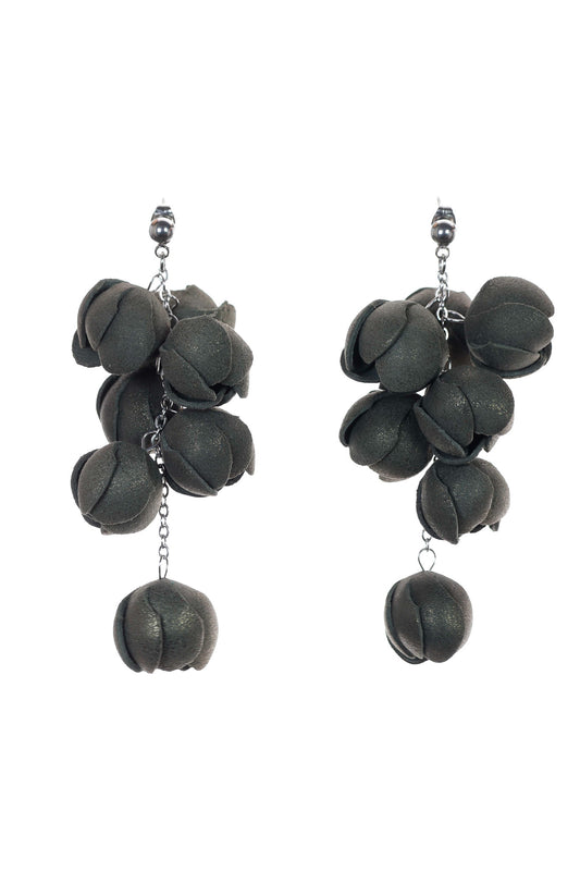 Cercei Ecouri Florale mini - Antracit