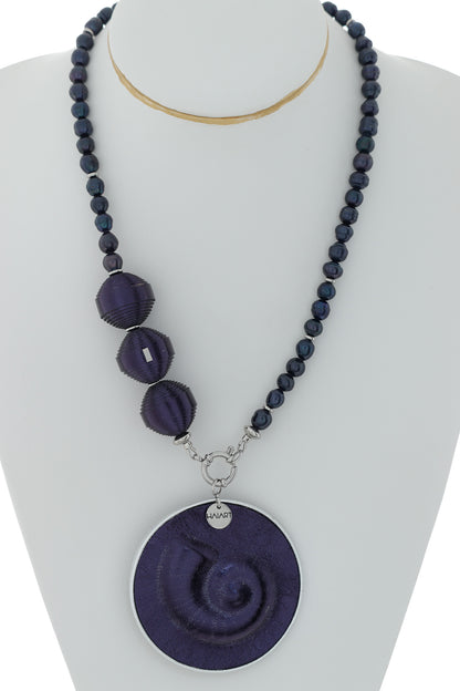 Colier unicat Marine - Violet metalizat