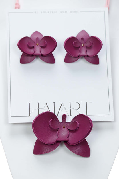 Set Colier + Cercei Orhidee - Royal Magenta
