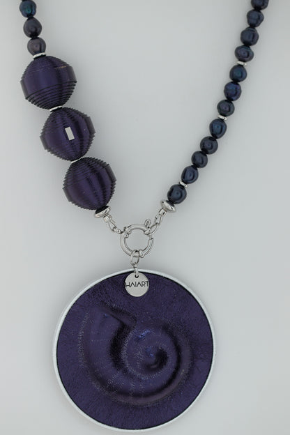 Colier unicat Marine - Violet metalizat