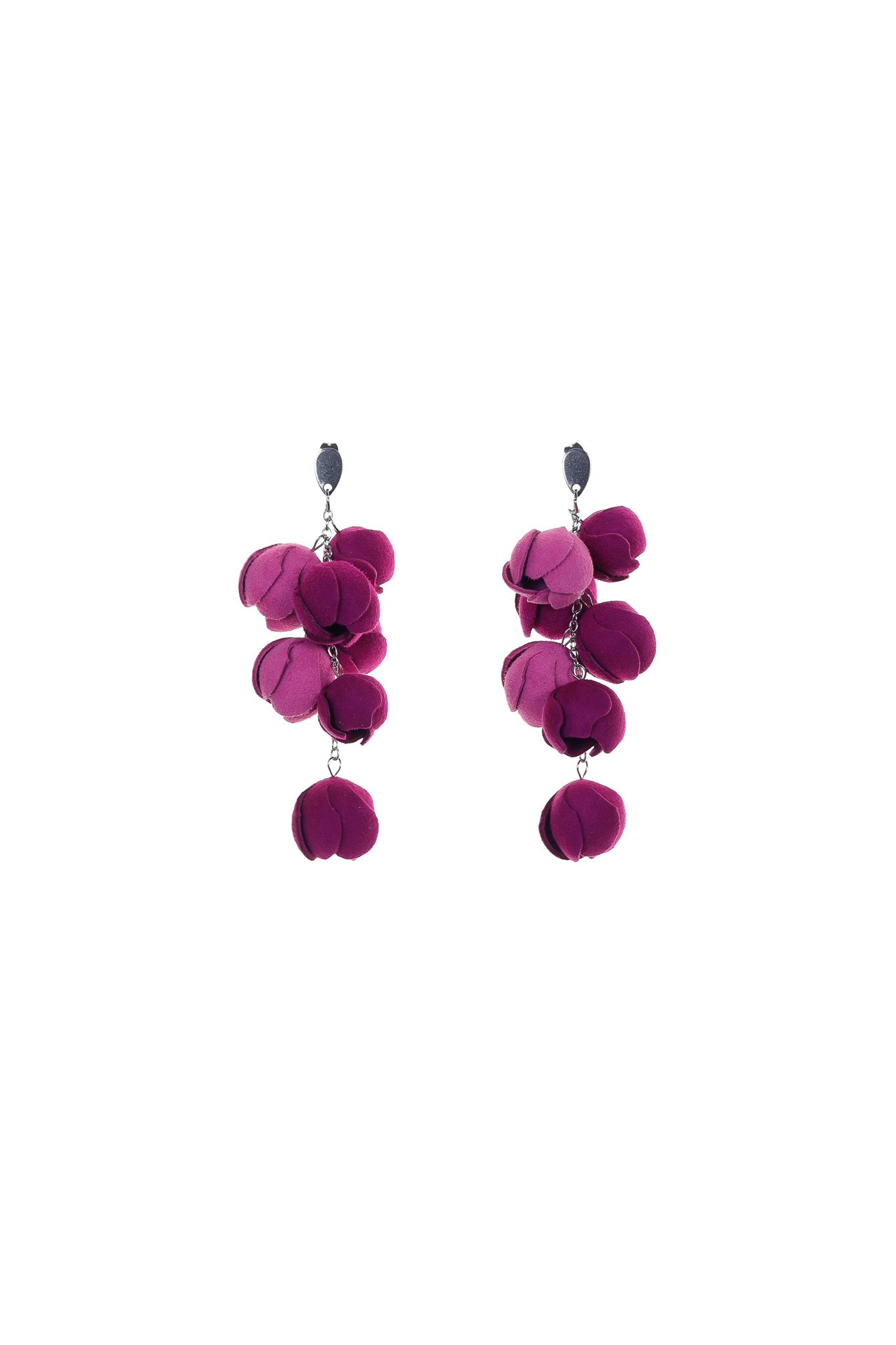 Cercei Ecouri Florale mini - Magenta/roz