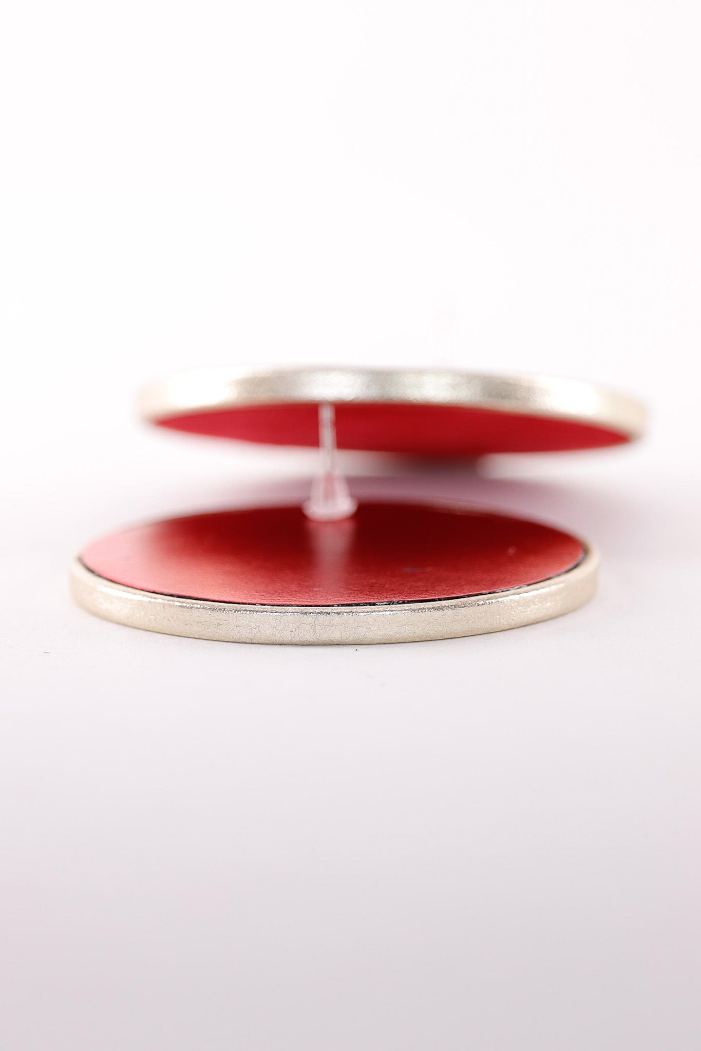 Cercei Cerc (5 cm) - Rosu cu rama Aurie