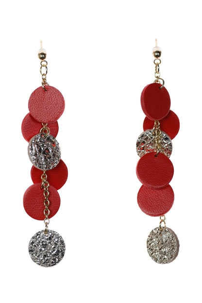 Cercei cercuri - Rosu + Auriu