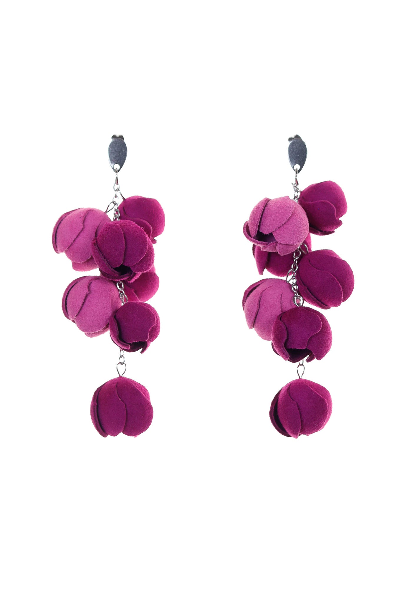 Cercei Ecouri Florale mini - Magenta/roz