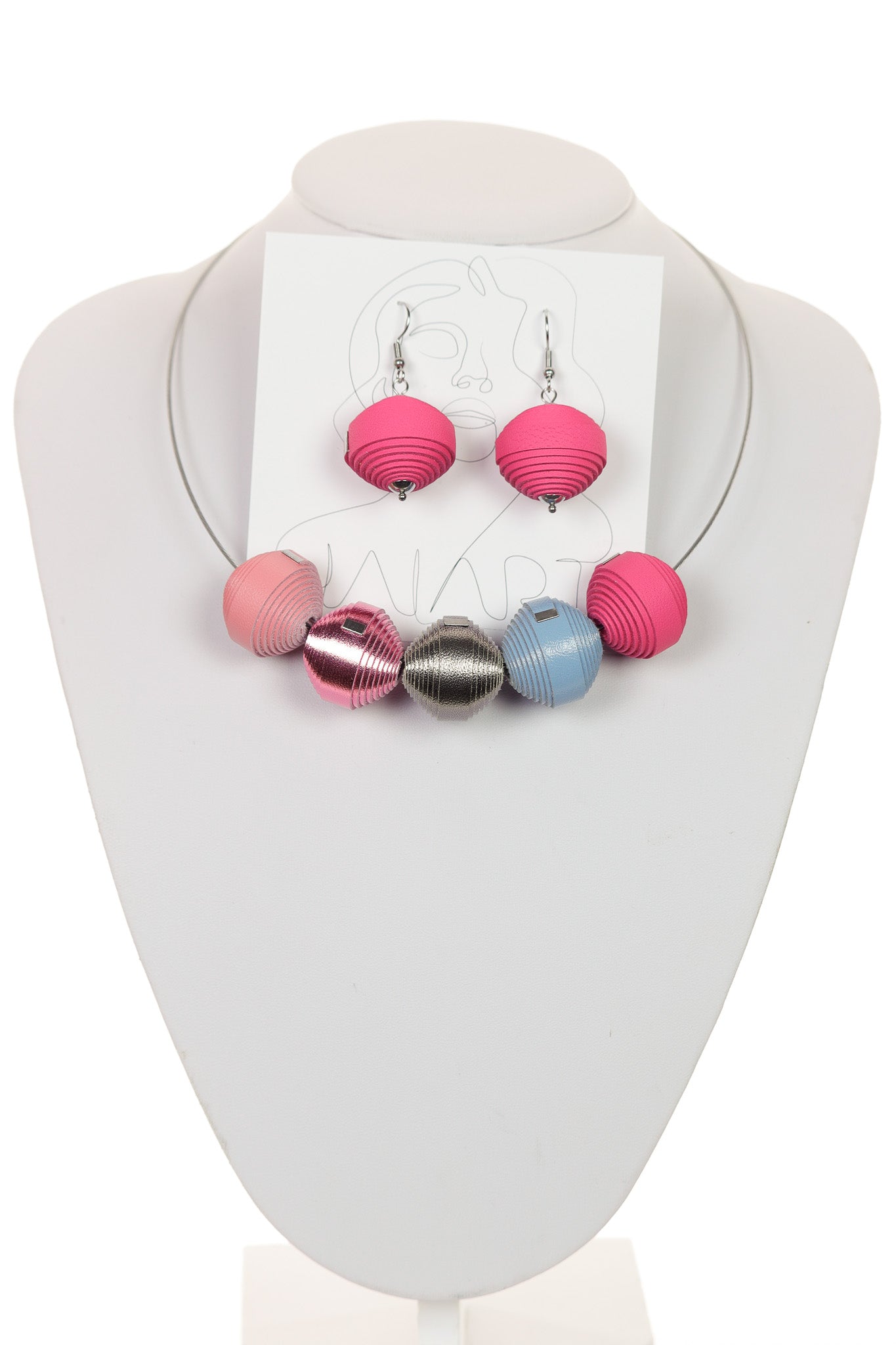 Set Colier + Cercei Leatherbonbon (278) din piele