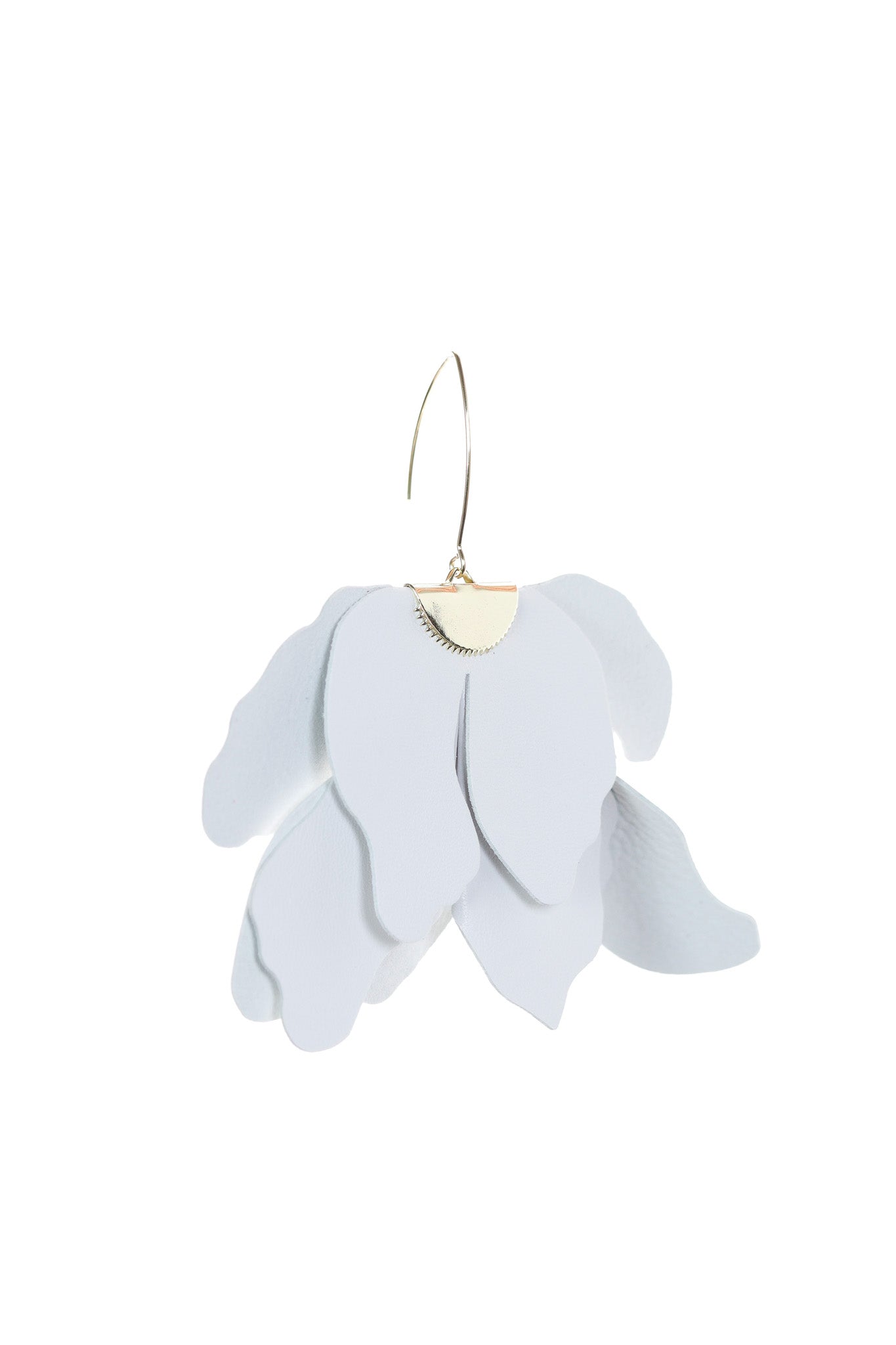 Cercei Floare Mare - Alb