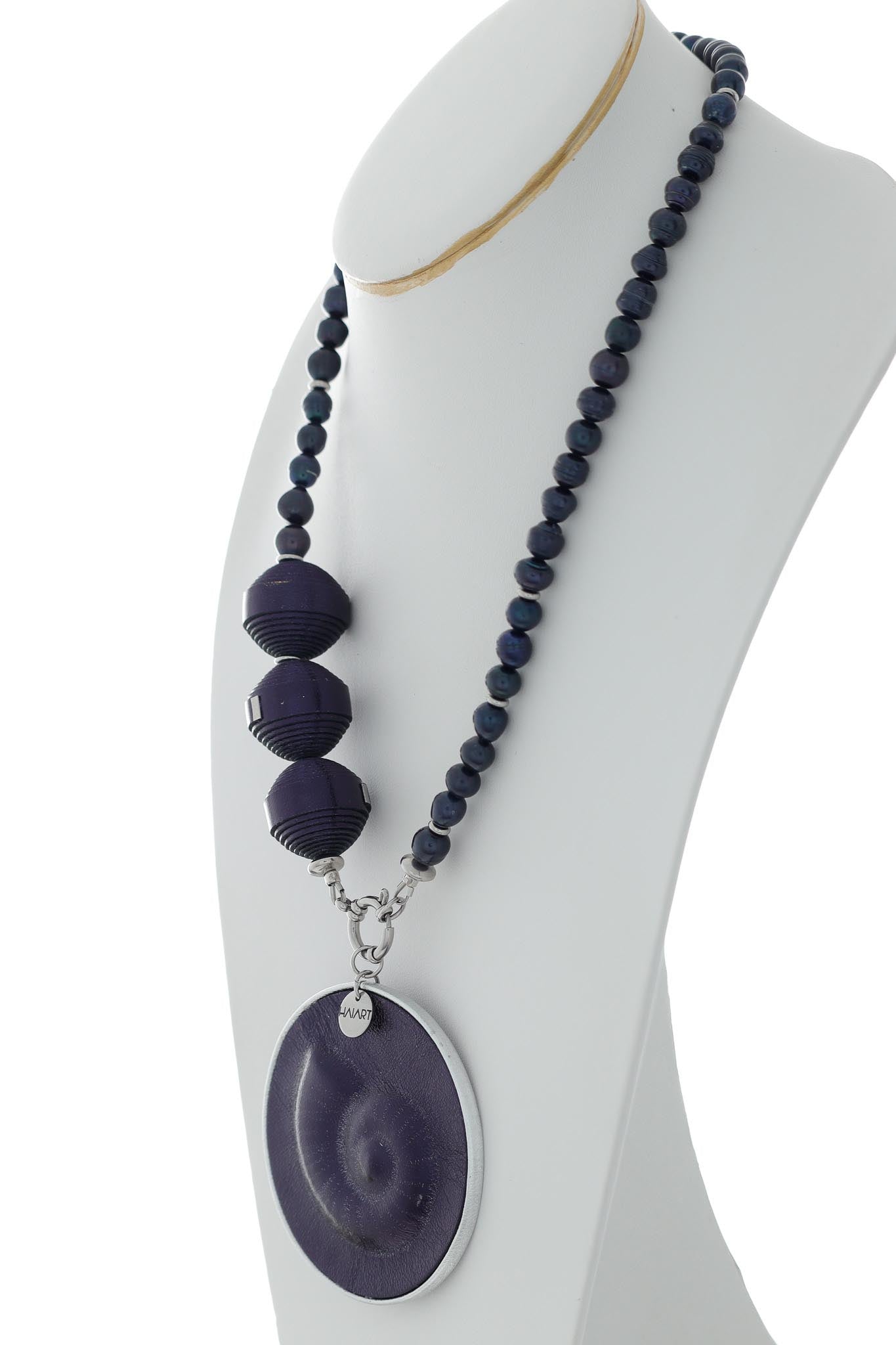 Colier unicat Marine - Violet metalizat