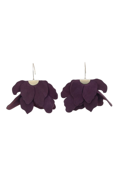 Cercei Floare Mare - Plum