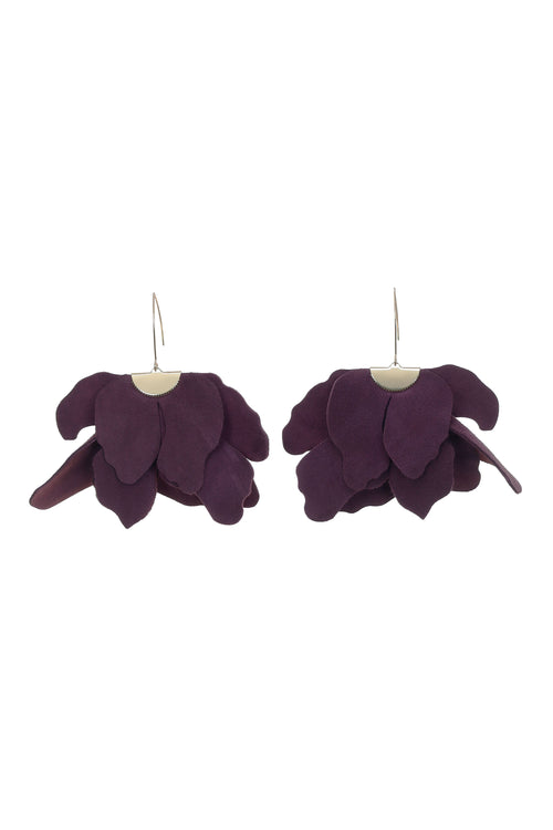 Cercei Floare Mare - Plum