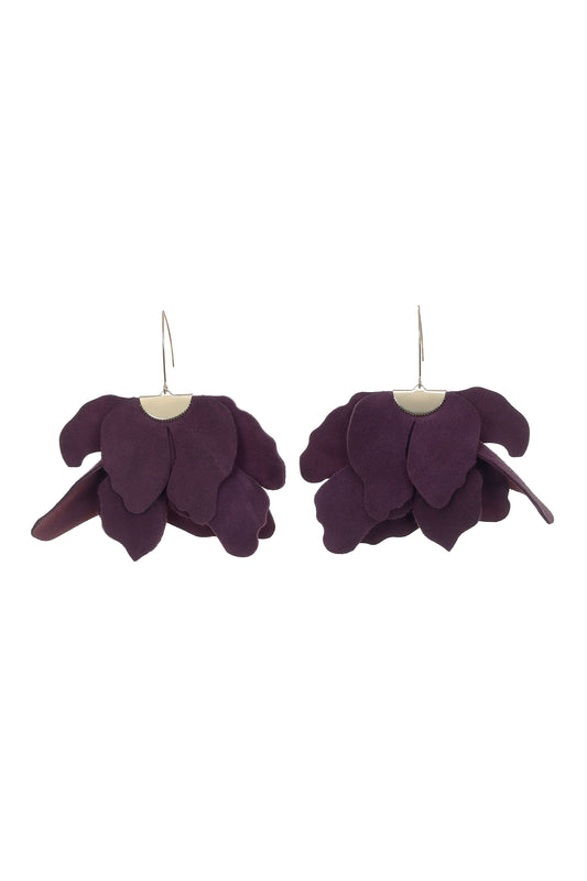 Cercei Floare Mare - Plum