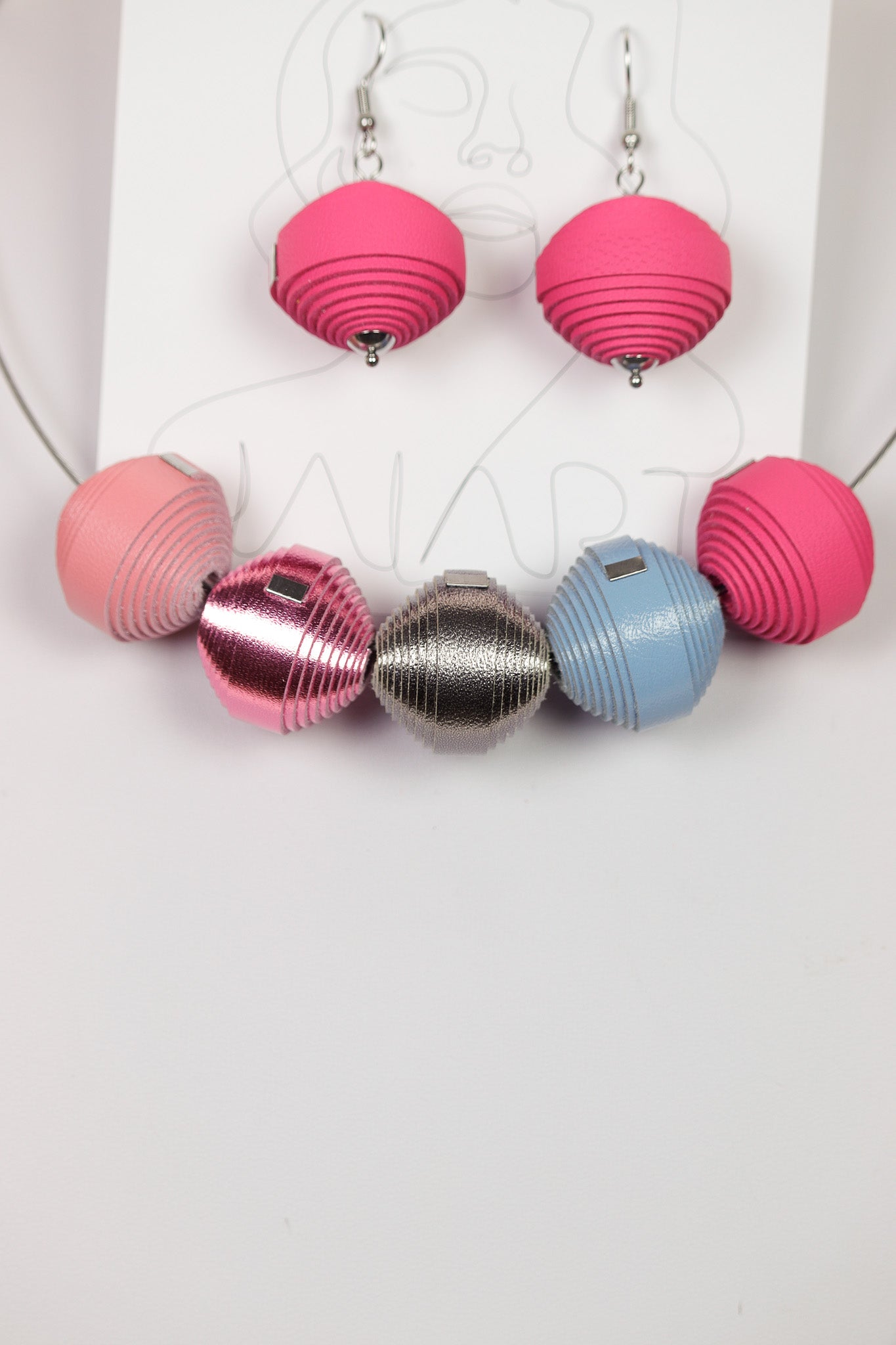 Set Colier + Cercei Leatherbonbon (278) din piele