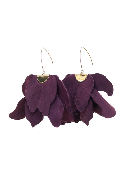 Cercei Floare Mare - Plum