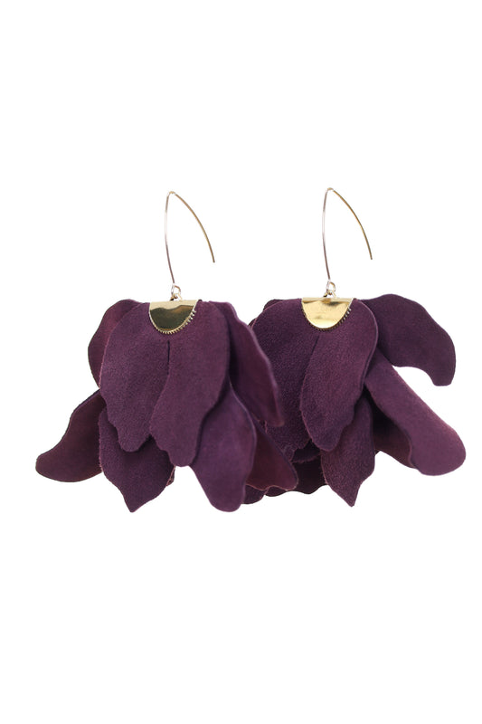 Cercei Floare Mare - Plum
