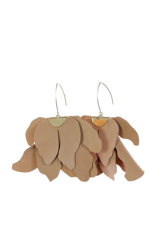 Cercei Floare Mare - Camel