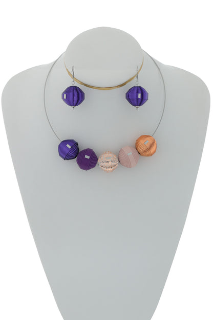 Set Colier + Cercei Leatherbonbon (320) din piele