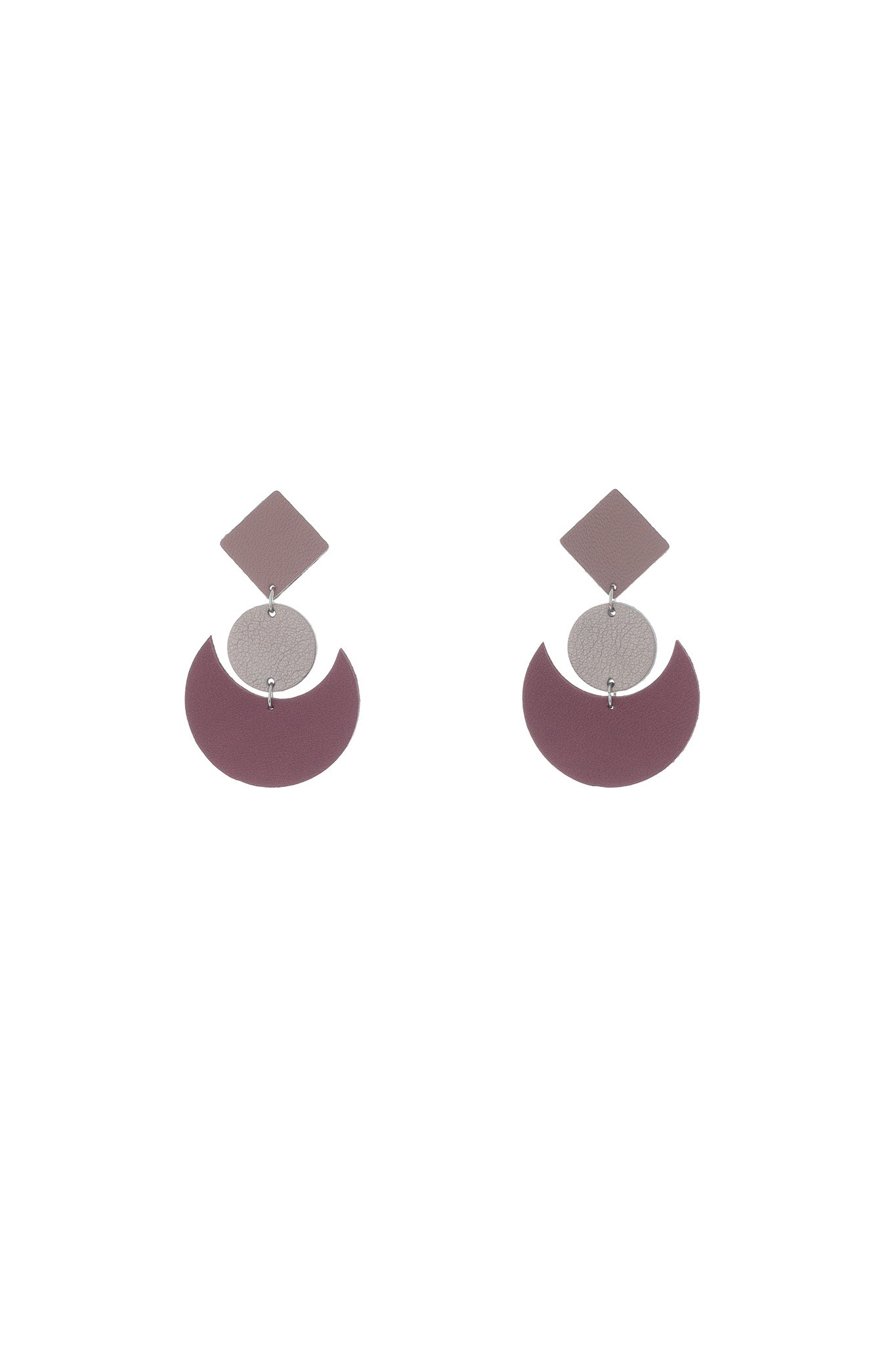 Cercei Semiluna - Bordo + Taupe