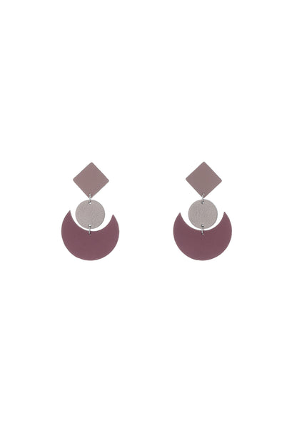 Cercei Semiluna - Bordo + Taupe