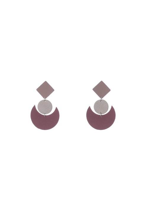 Cercei Semiluna - Bordo + Taupe