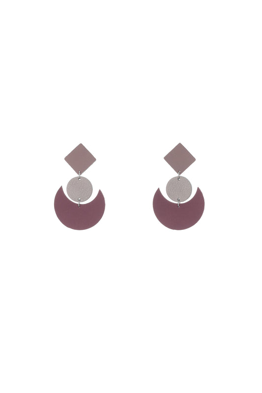 Cercei Semiluna - Bordo + Taupe