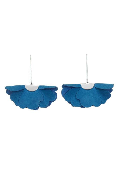 Cercei Floare Mica - Albastru Denim