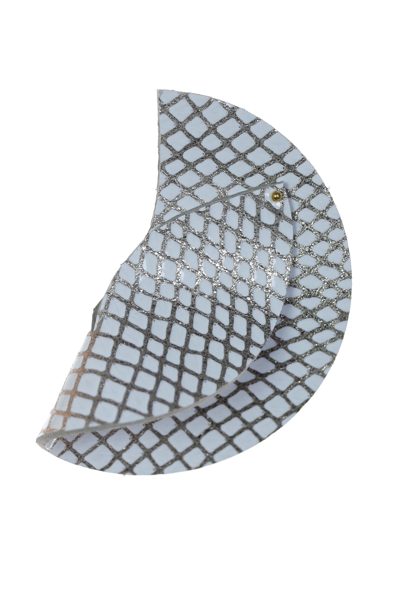 Cercei Geometrici - Alb cu auriu