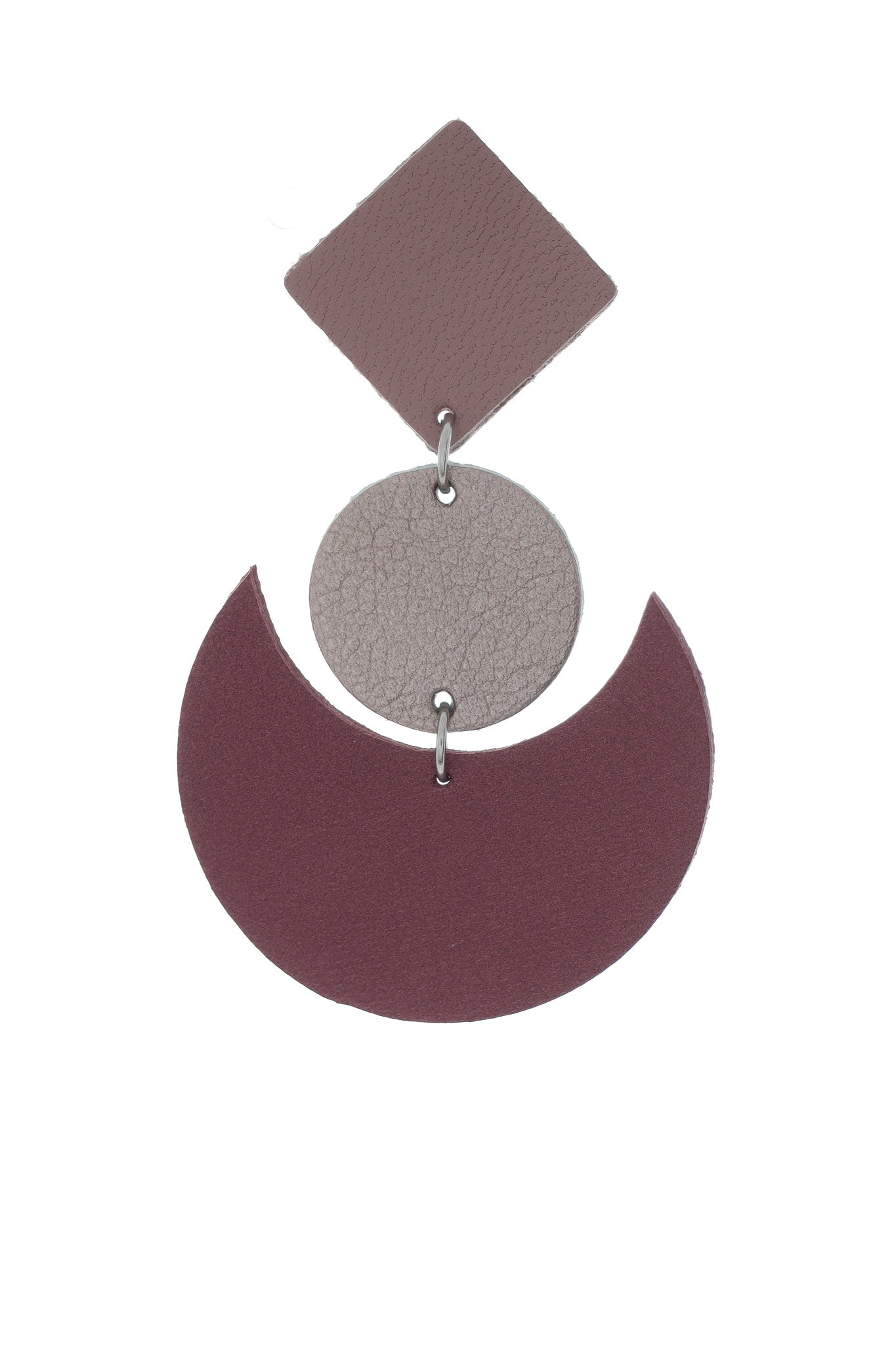 Cercei Semiluna - Bordo + Taupe