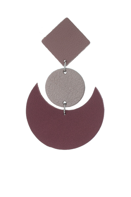 Cercei Semiluna - Bordo + Taupe
